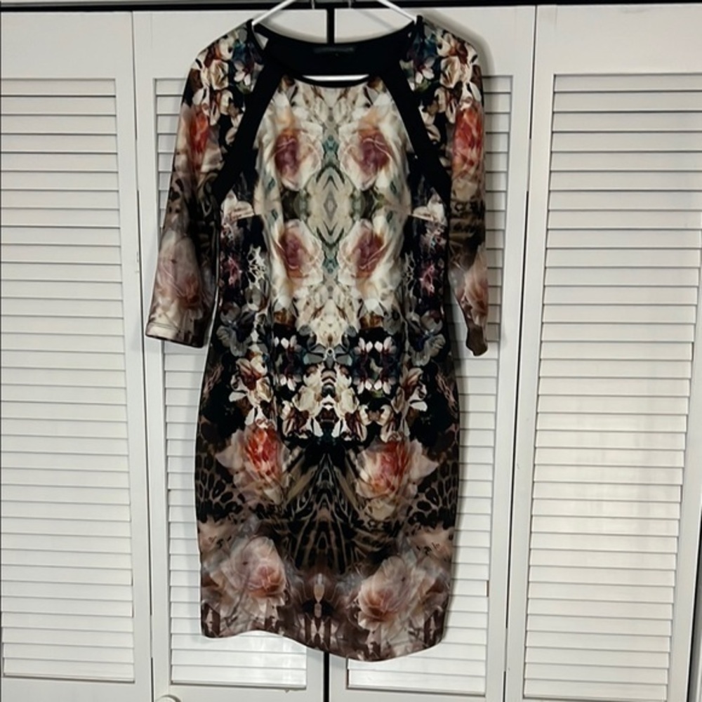 Mini Sheath Dress with 3/4 Raglan Sleeves